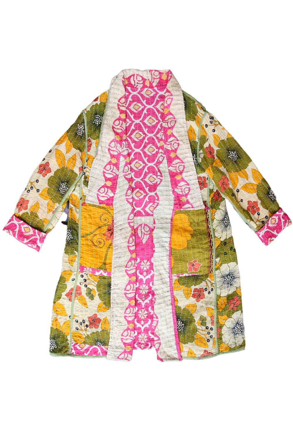 Kantha Coat Autumnal Hibiscus