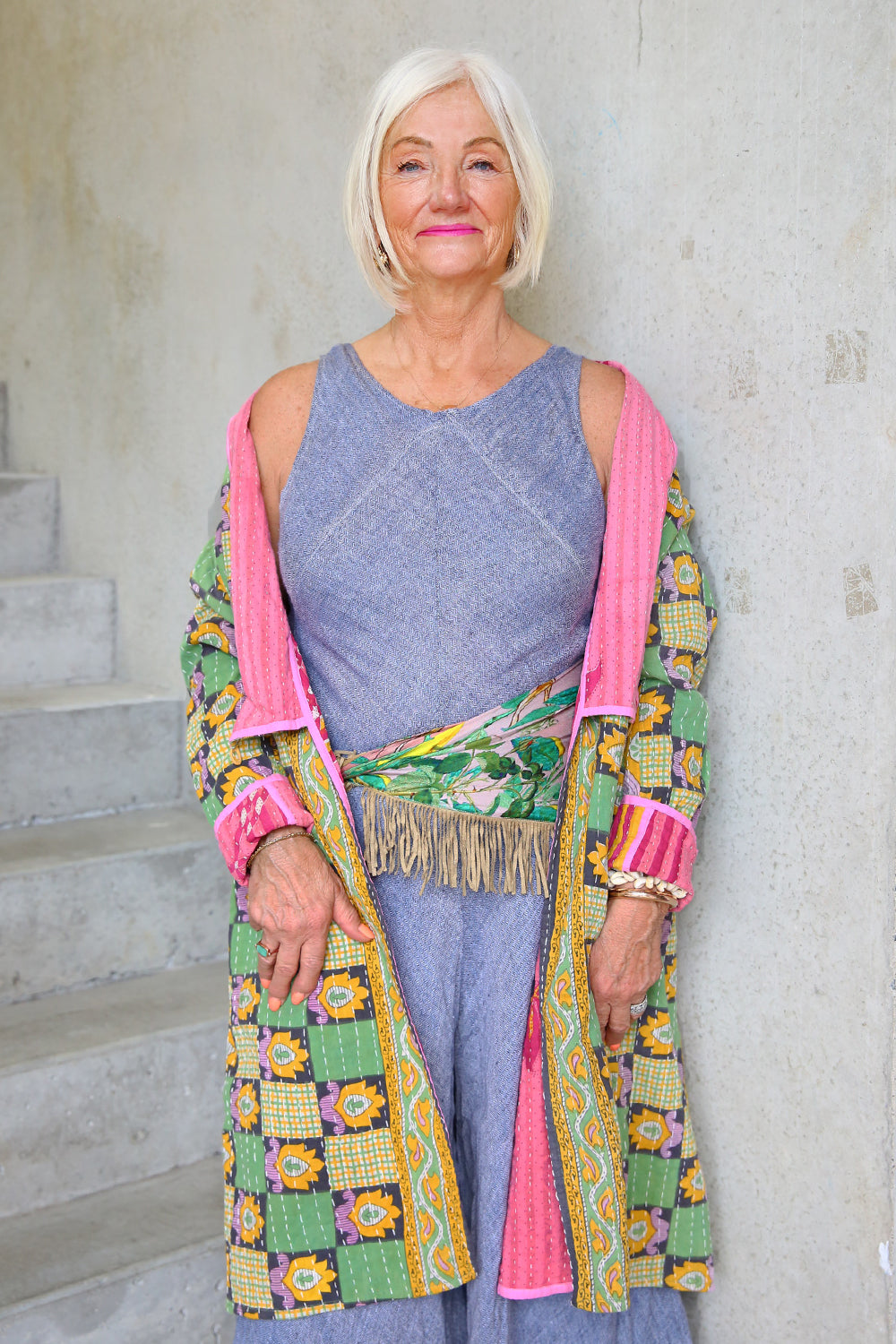 Kantha Coat Patchwork Green