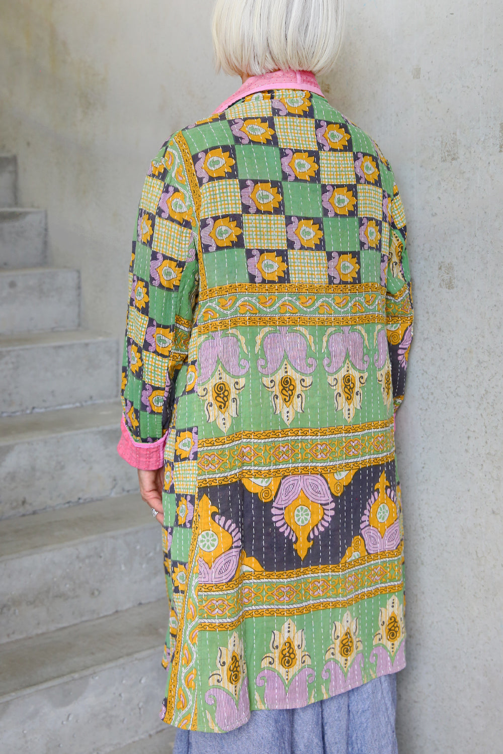 Kantha Coat Patchwork Green