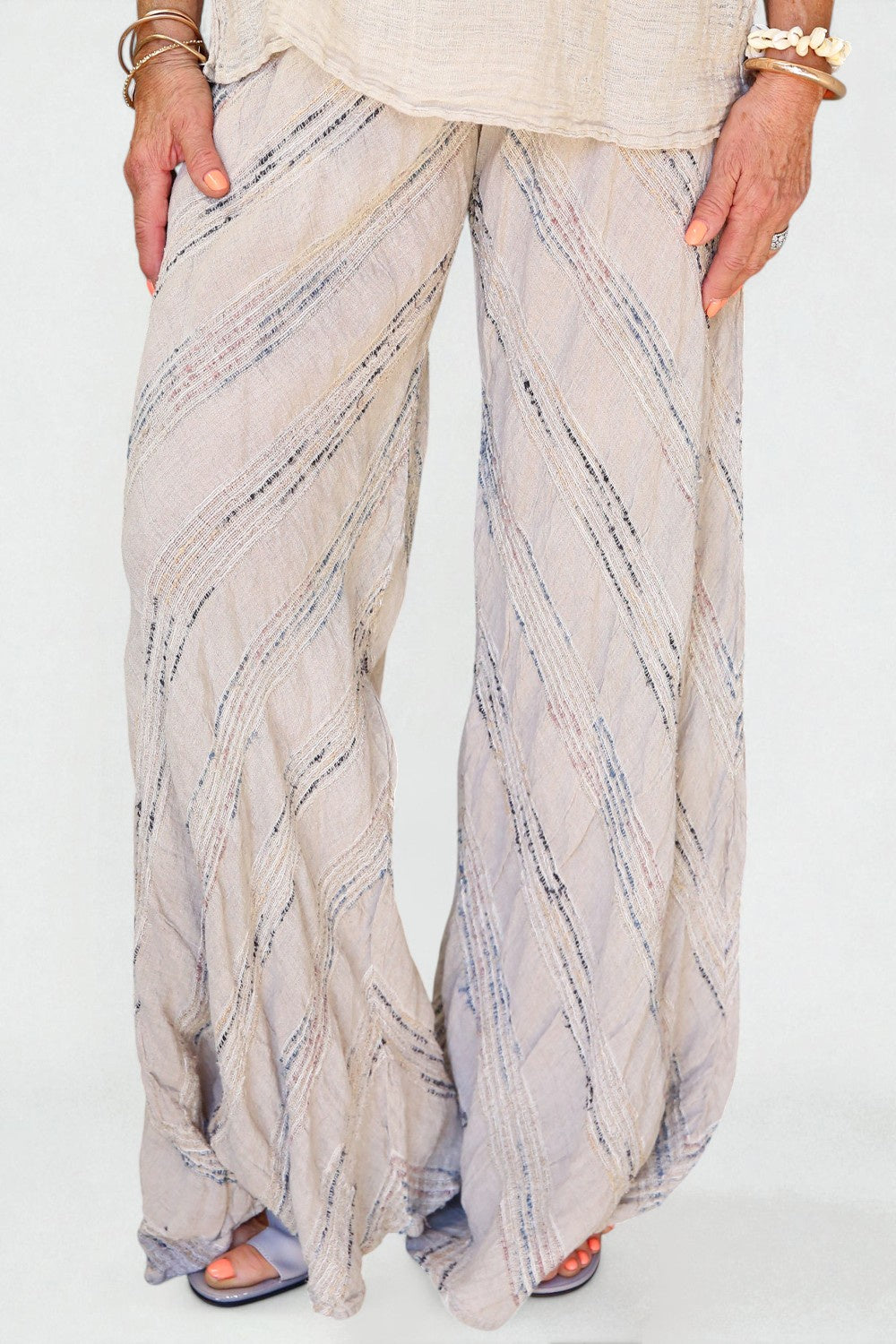 LA BOTTEGA DI BRUNELLA PANTALONE SIMONE RIGA MARE NATURALE