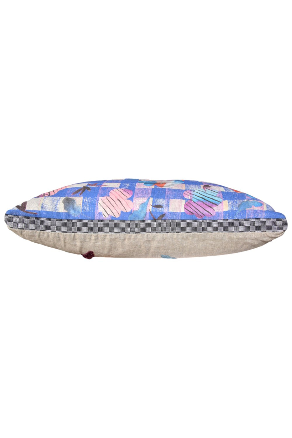 Lumiere Art & Co Blue Check Cushion