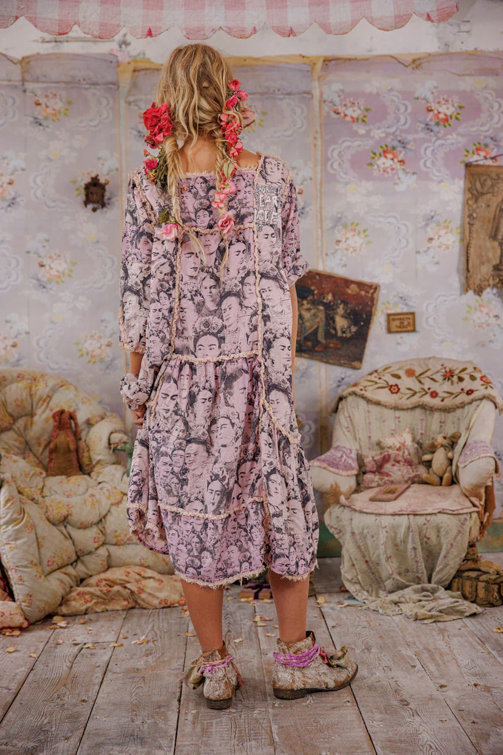 MAGNOLIA PEARL MURAL FRIDA HELENIA DRESS 1337 SELF PORTRAIT