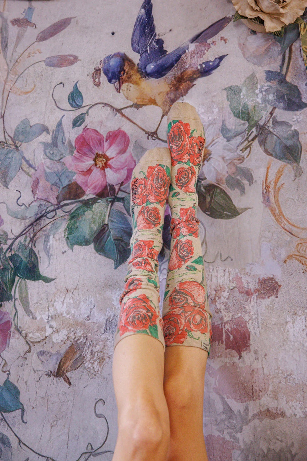 MAGNOLIA PEARL FLORAL OTK SOCKS 153
