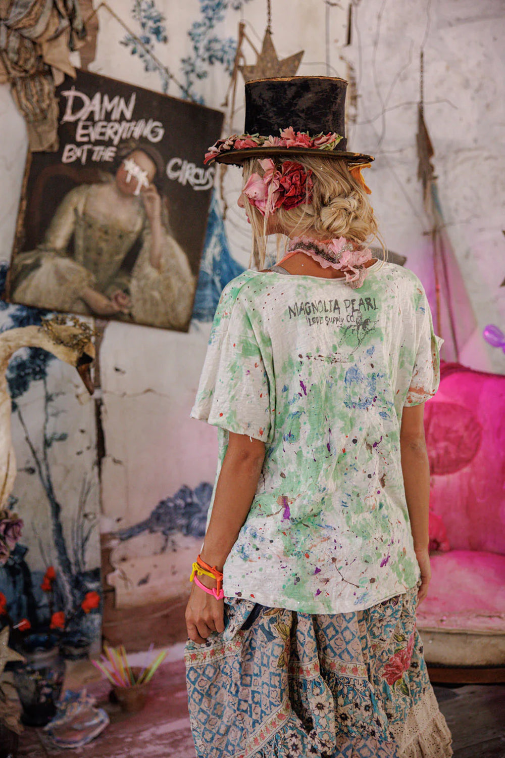 Magnolia Pearl Floral Songbird Art Class Tee Top 2567 True