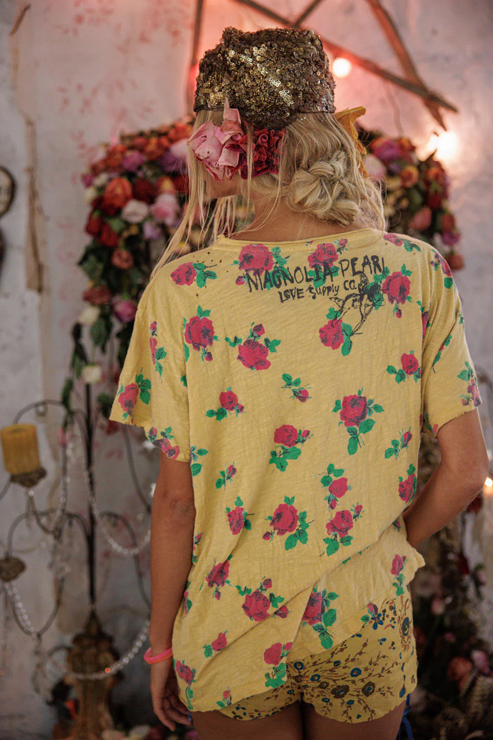 Magnolia Pearl Soul Of Yellow Roses Tee Top 2673 Summer Rose