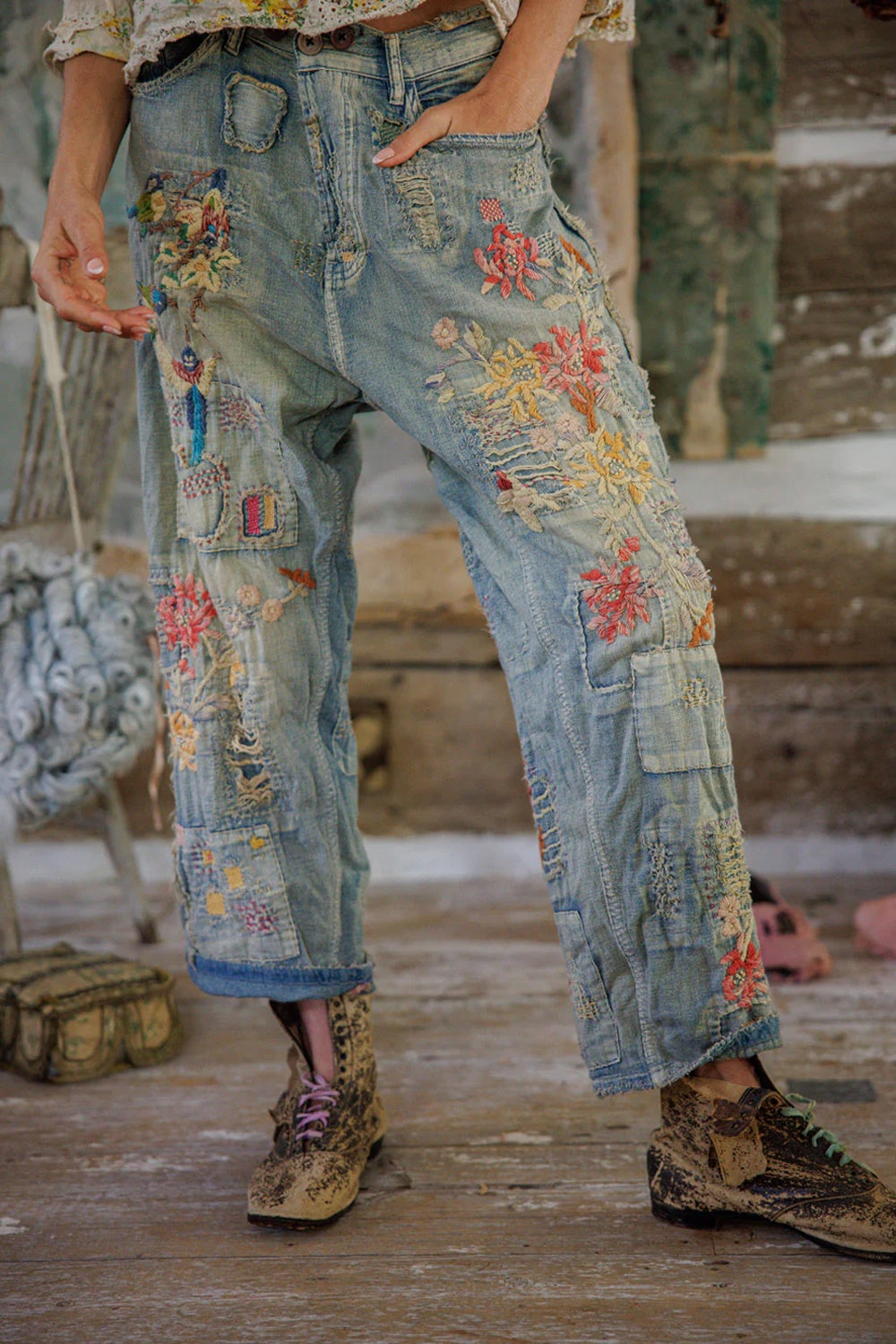 **Pre-Order** Magnolia Pearl Hummingbird Miner Denims Pants 907 Faded Indigo