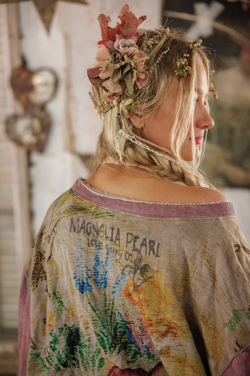 Magnolia Pearl Dama Dama Hermosa Sweatshirt 2258 Purple Boba