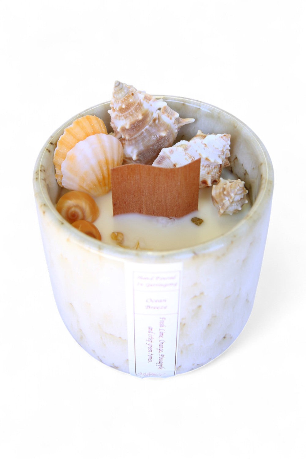 Ocean Breeze Ceramic Shell Candle