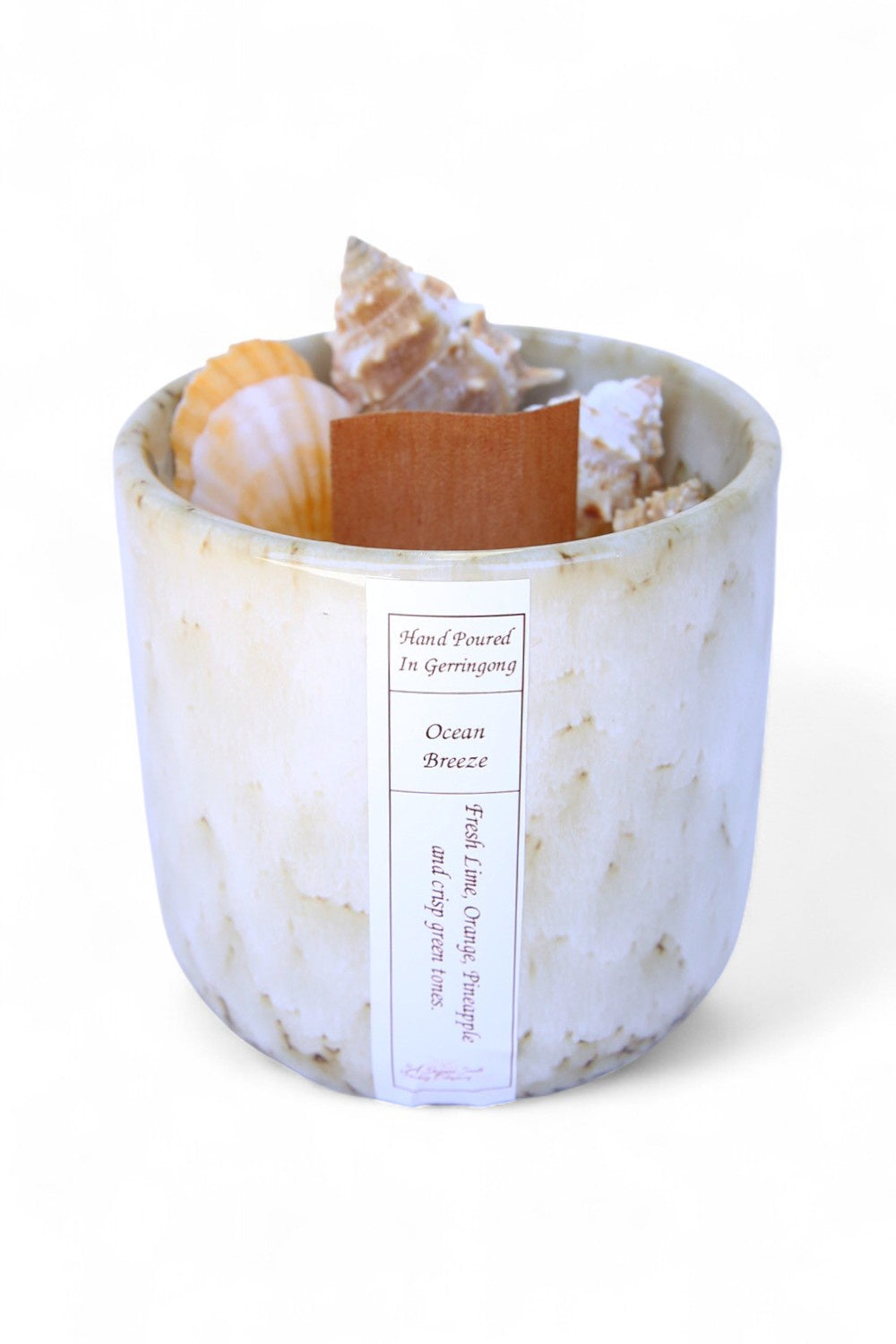 Ocean Breeze Ceramic Shell Candle