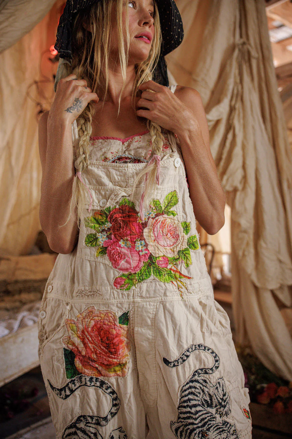 **PO** Magnolia Pearl Birch Flora Love Overalls 176 Moonlight