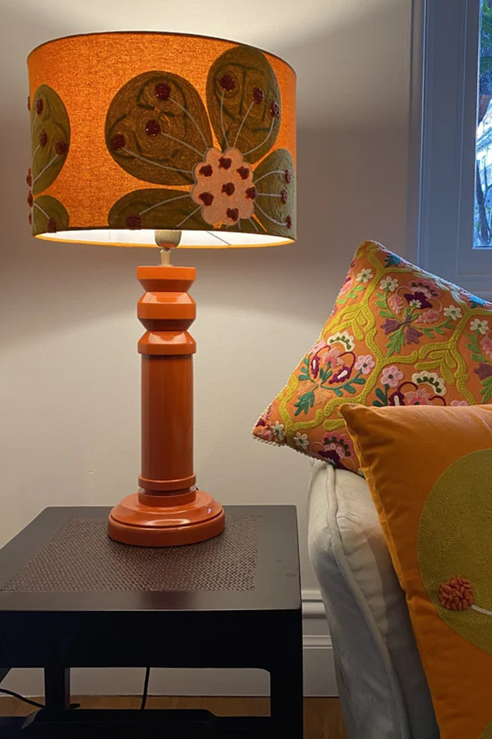 ICONIC LAMP BASE ORANGE TIMBER