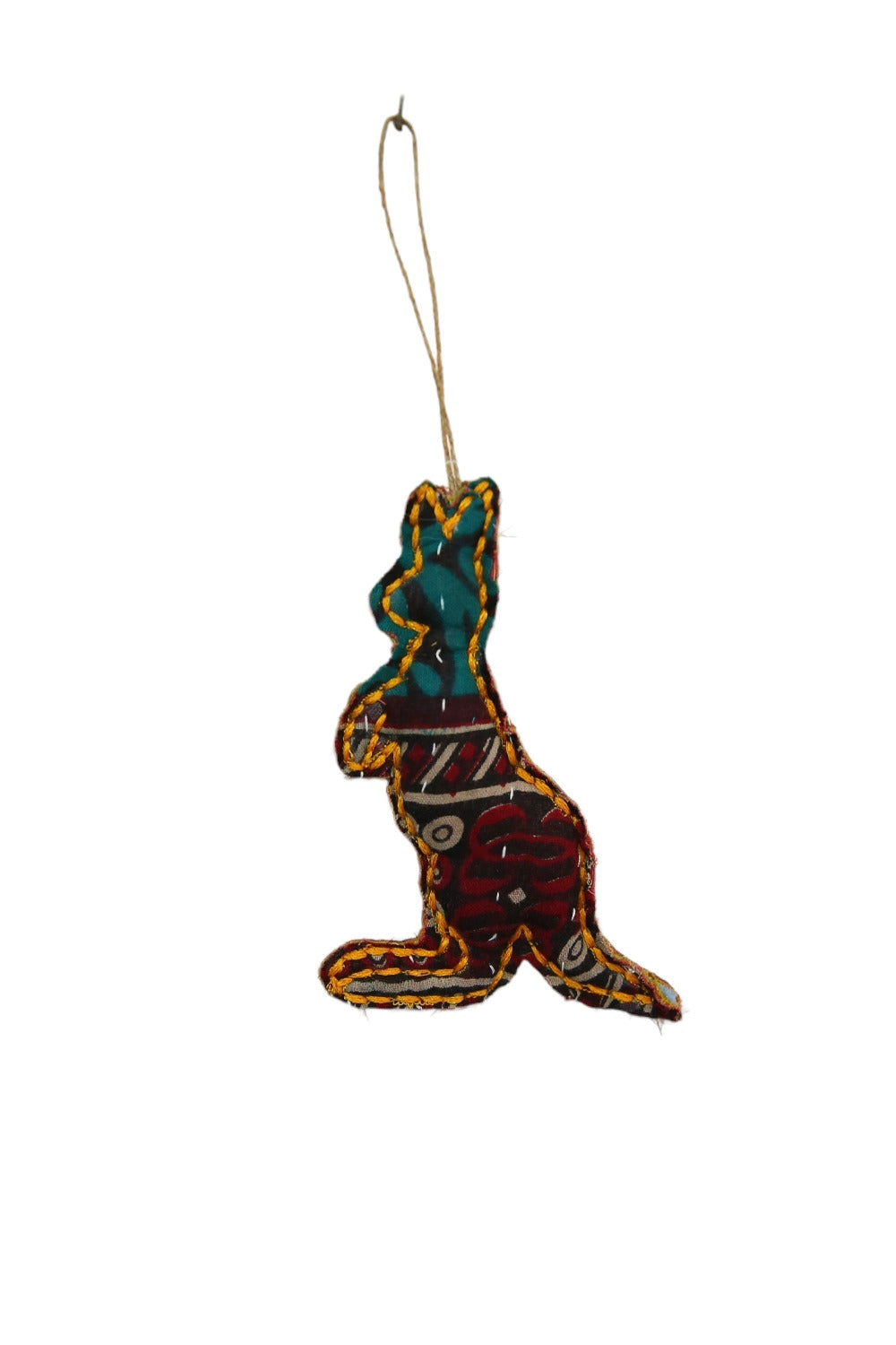 RUBY STAR TRADERS KANTHA KANGAROO CHRISTMAS DECORATION