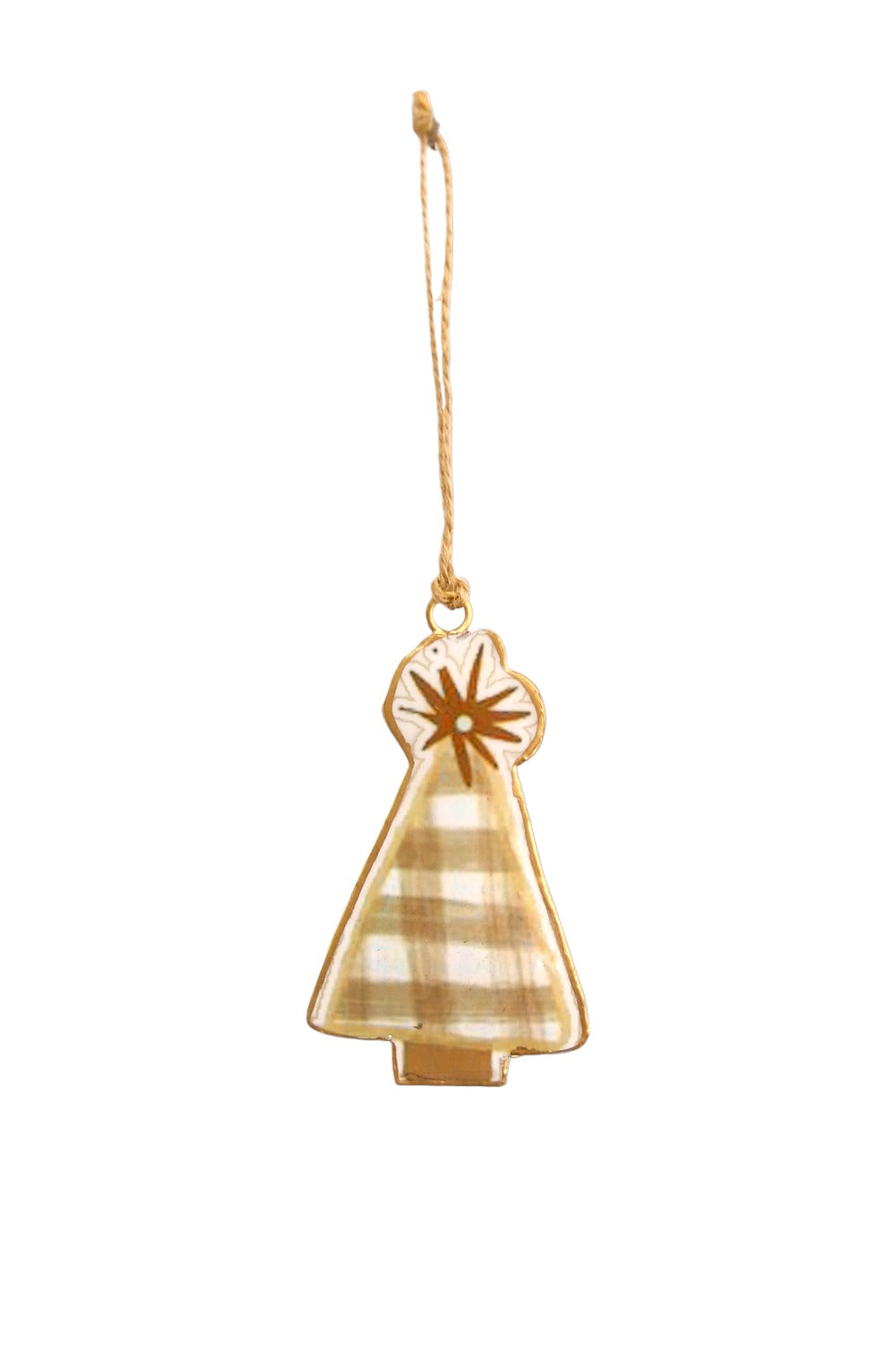 RUBY STAR TRADERS GINGHAM TREE CHRISTMAS DECORATION