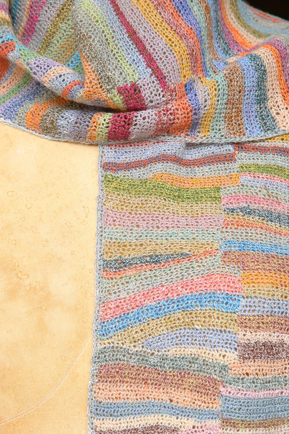 Sophie Digard Striped Crochet Linen Scarf