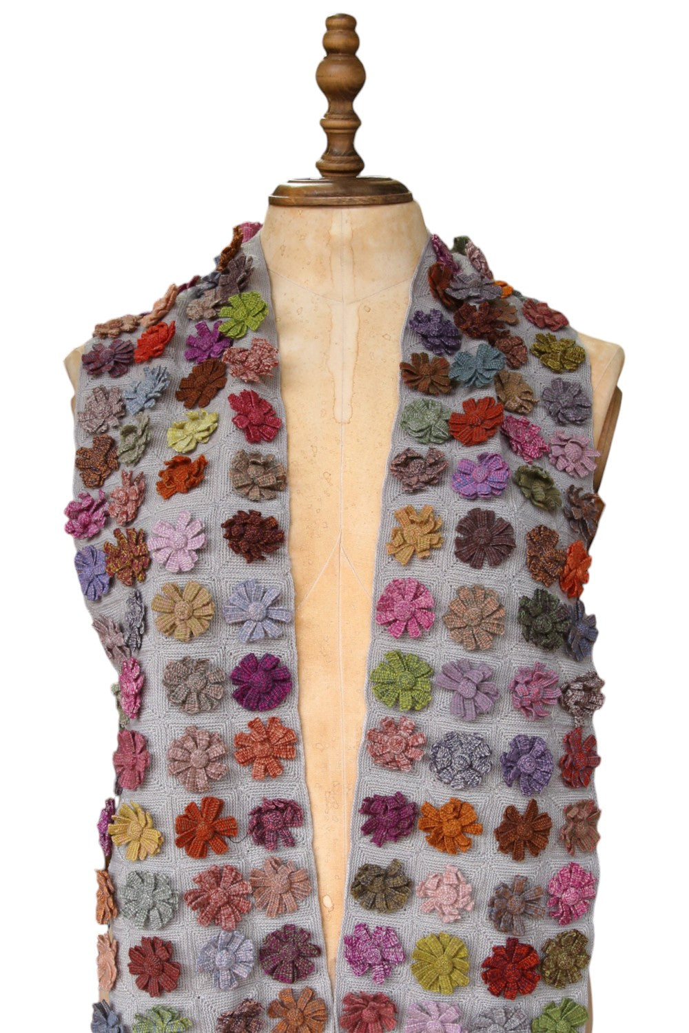 Sophie Digard Medium Crochet Lilac Charcoal with Flowers