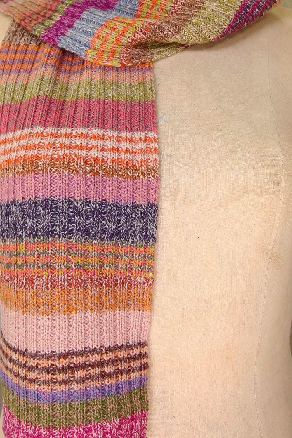 Sophie Digard Medium Crochet Scarf Multi Stripe