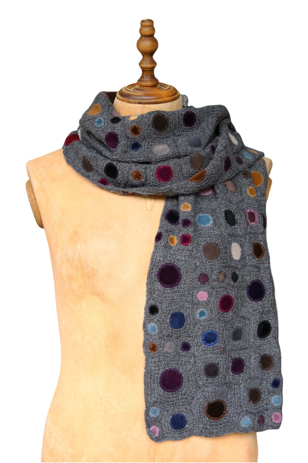 Sophie Digard Grey Spot Scarf Multi