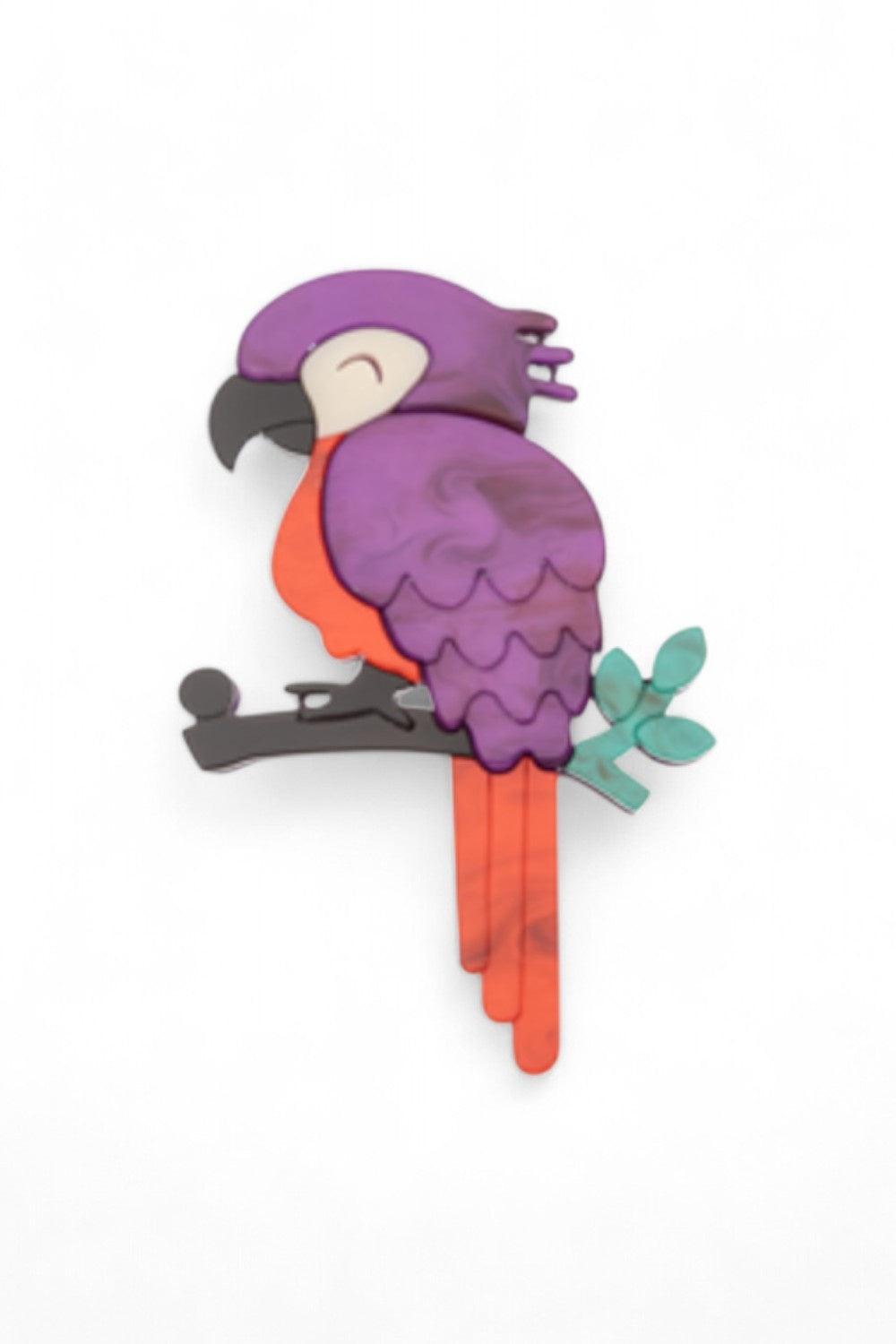 MACAW PURPLE/RED BROOCH