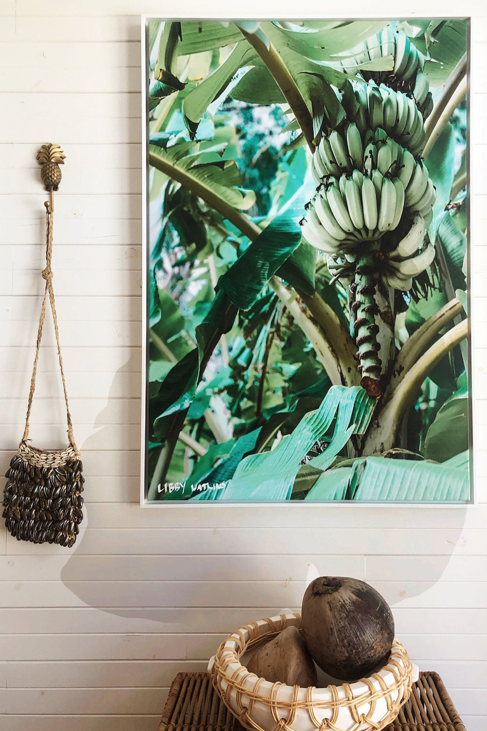 LIBBY WATKINS -  BANANA PALM 120 X 80CM FRAMED FLOATING PRINT