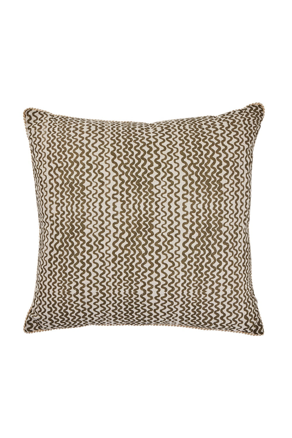 BONNIE AND NEIL TINY WAVES CUSHION COVER DARK OLIVE