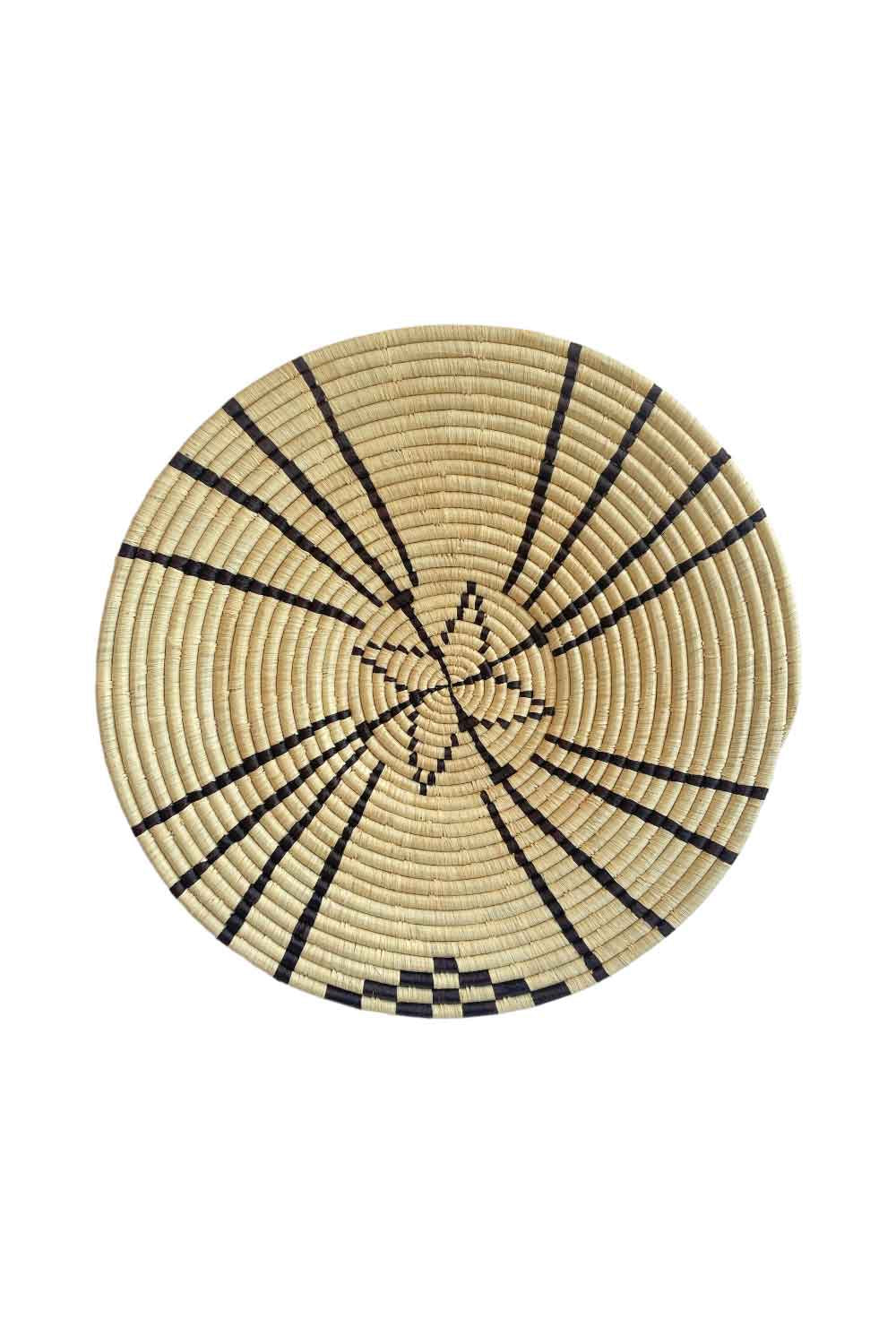 AFRI BEADS ROUND PLATTER 55CM NATURAL/BLACK