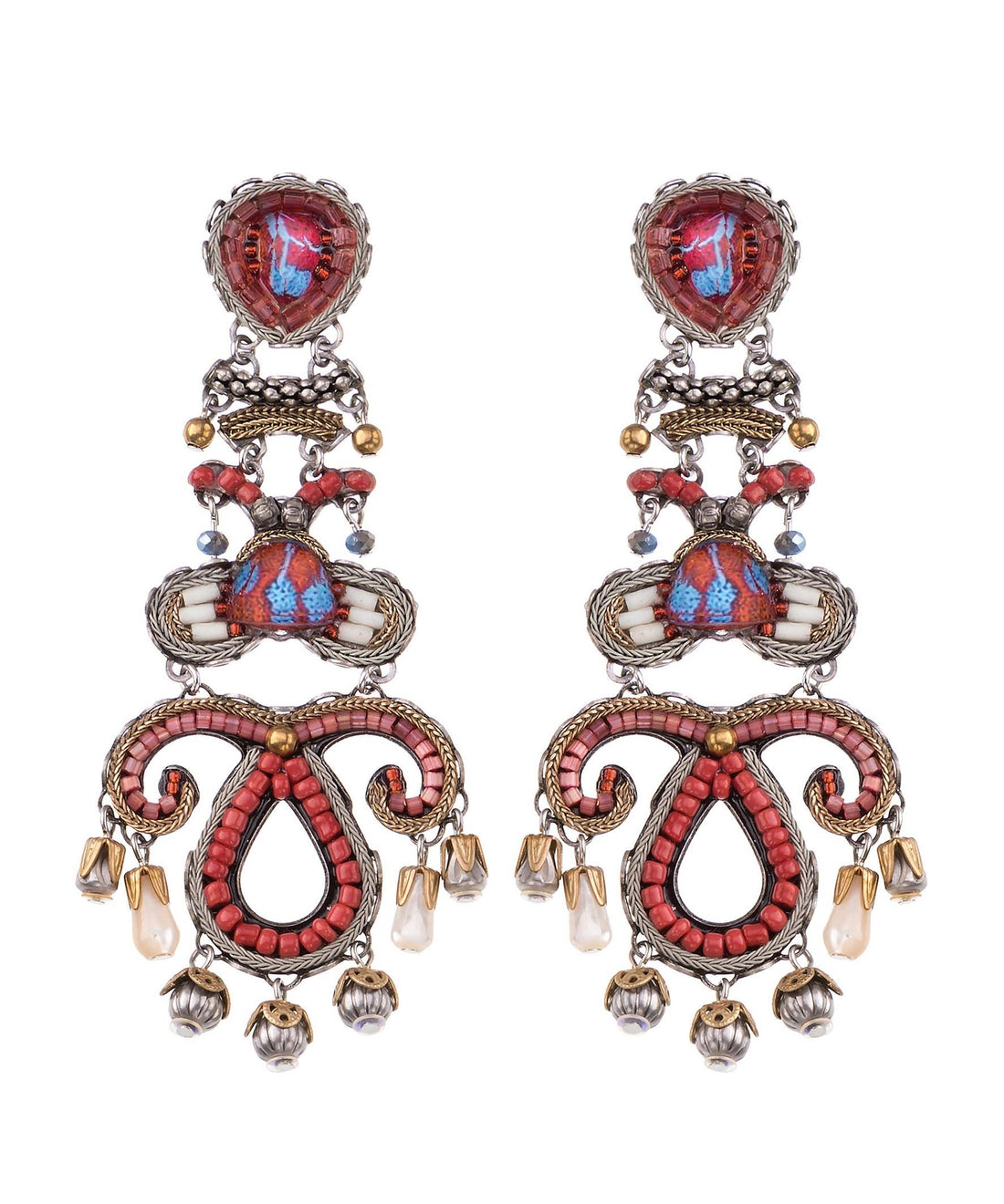 AYALA BAR WHIRLPOOL AQUARIUS EARRINGS RED