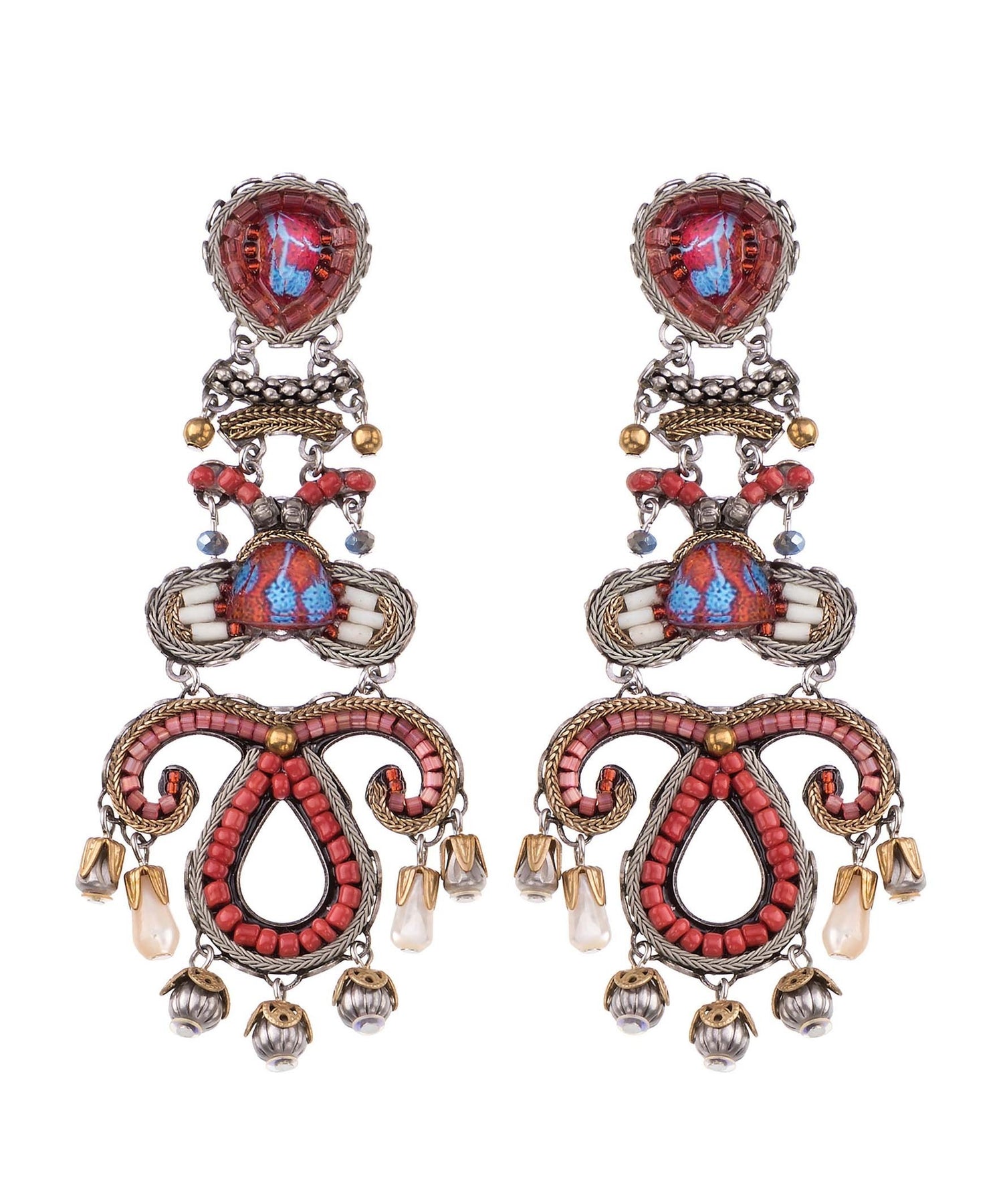 AYALA BAR WHIRLPOOL AQUARIUS EARRINGS RED