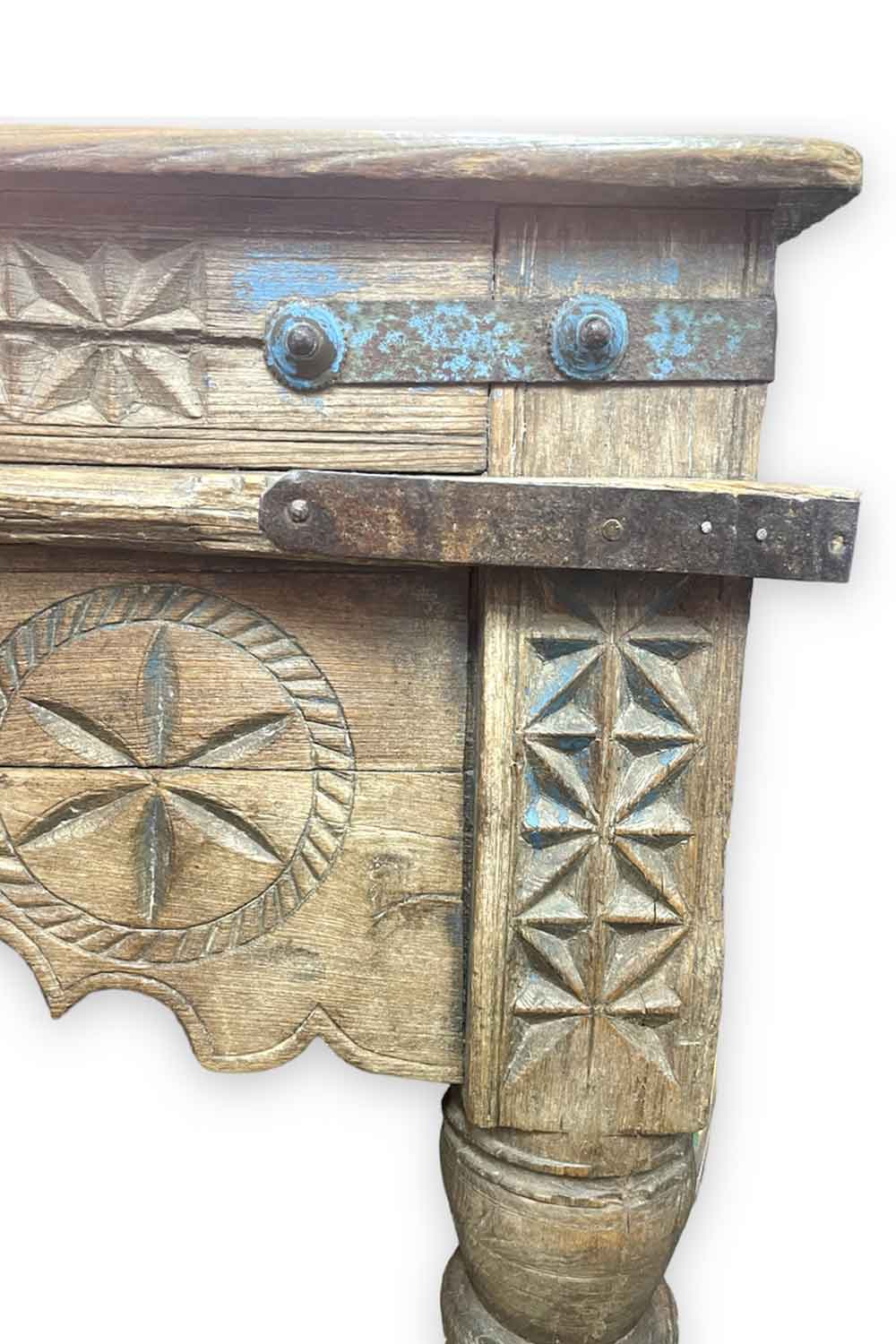 ANTIQUE INDIAN WOOD HAND CARVED DAYBED