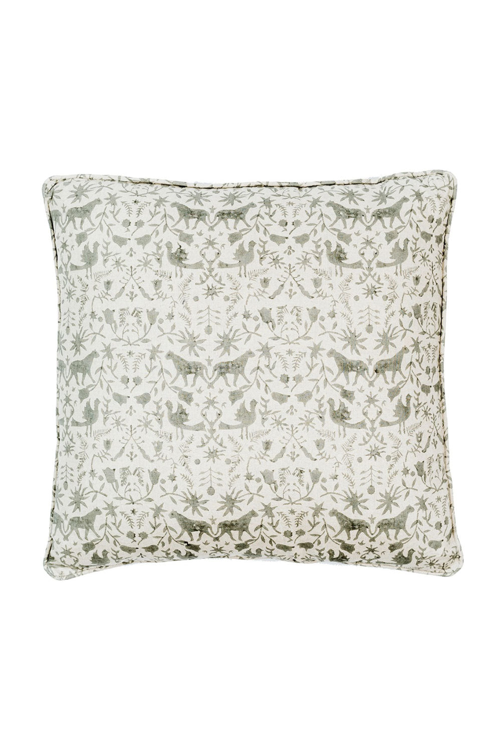 FOREST ANIMALS LINEN CUSHION GREY