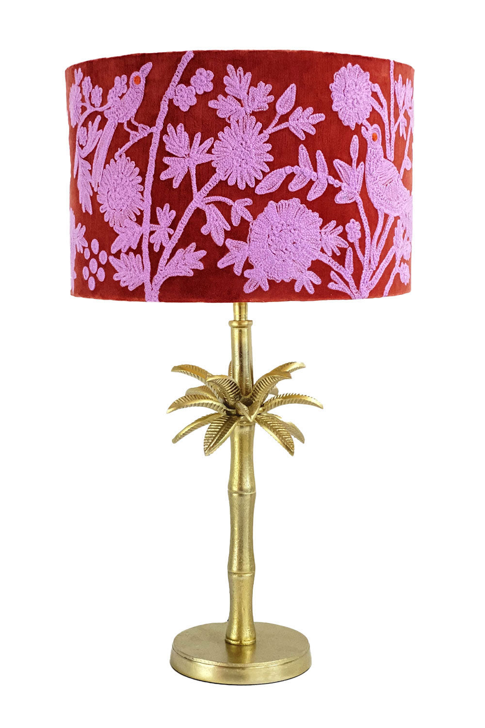 PEACOCK FLOWER DRUM LAMPSHADE RED/PINK