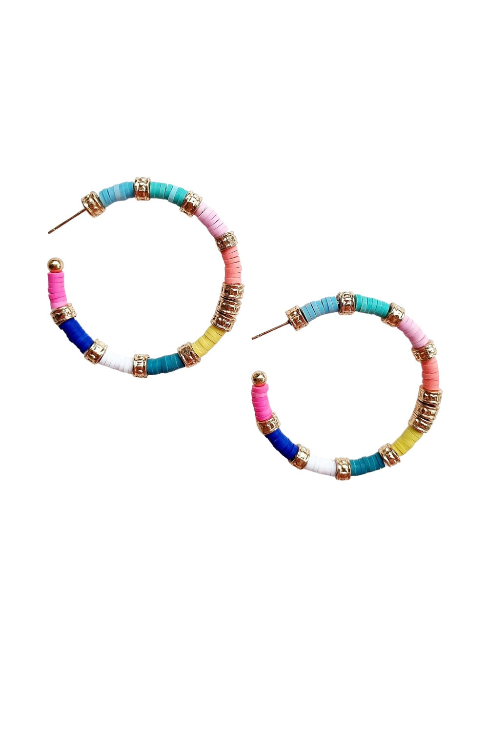 DOLLEY BEADED RAINBOW HOOP EARRINGS