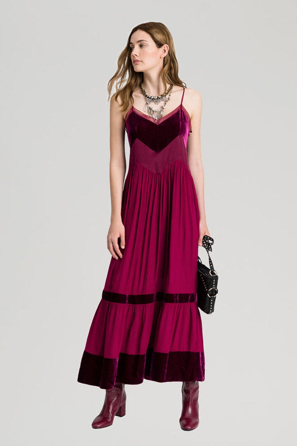 Bordeaux 2024 velvet dress