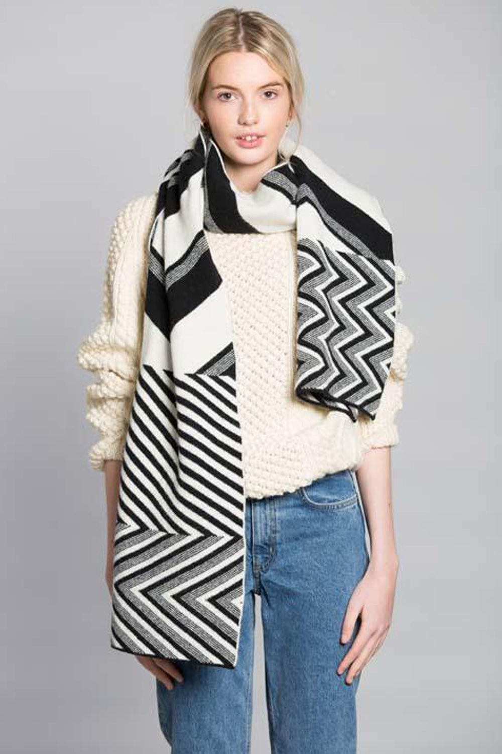 GREEN THOMAS CHEVRON BLANKET SCARF