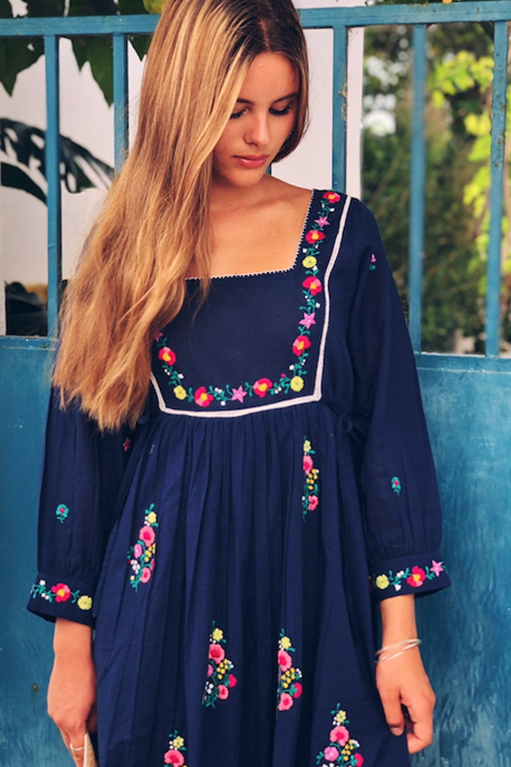 PINK CITY PRINTS FOLKLORE EMBROIDERED DRESS
