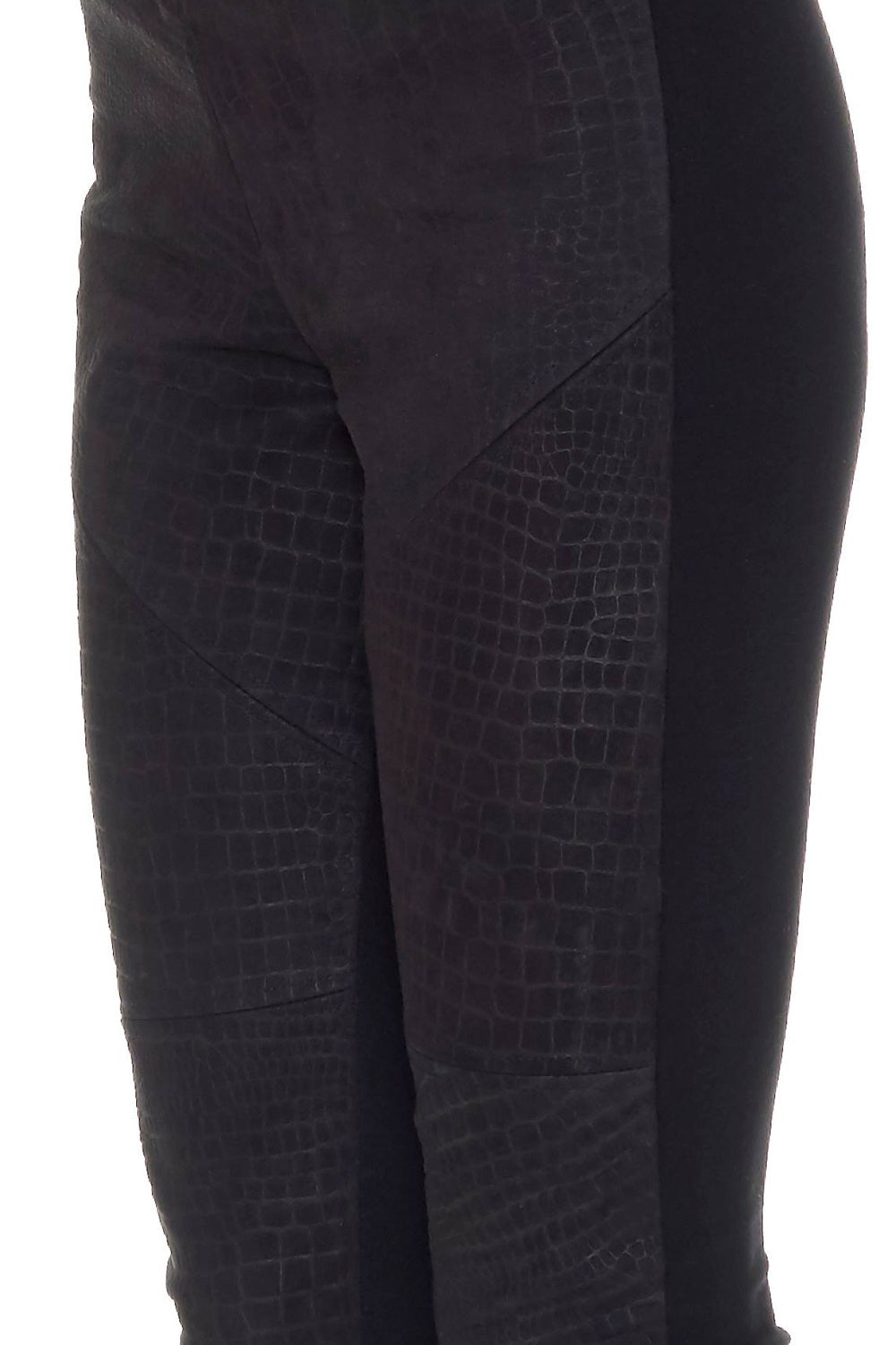SABATINI LEATHER PONTI PANT BLACK REPTILE
