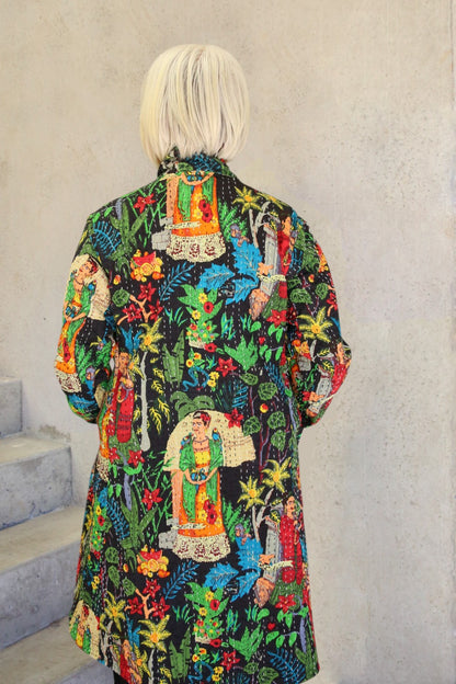 Frida Kantha Coat Black