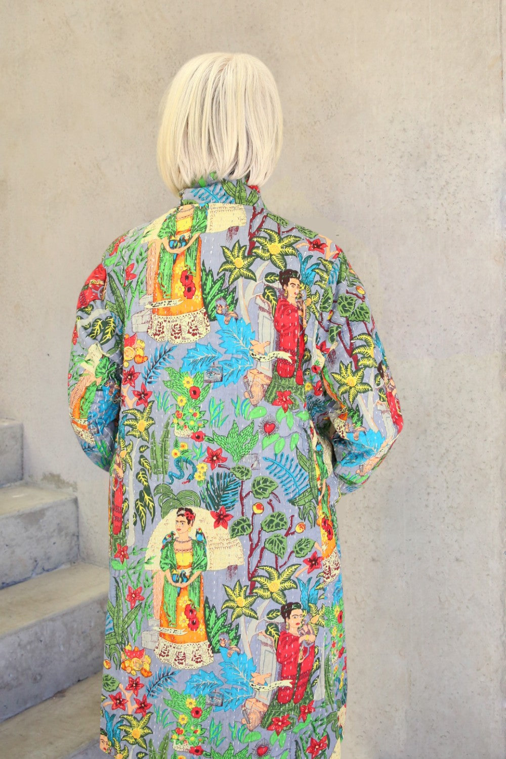 Frida Kantha Coat Grey