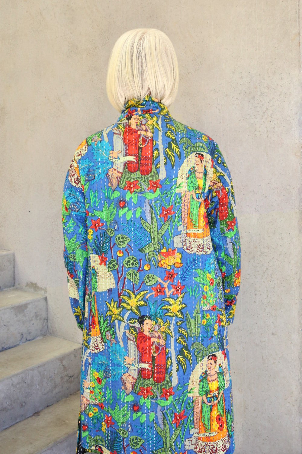 Frida Kantha Coat Blue