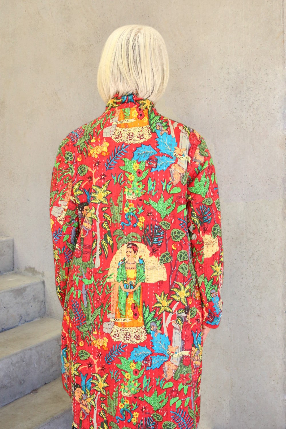 Frida Kantha Coat Red