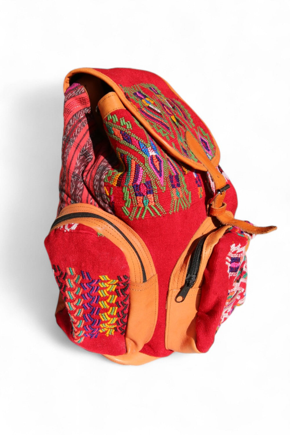 LAS NINAS EMBROIDERED BACKPACK RED
