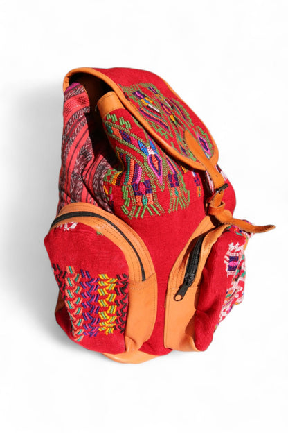LAS NINAS EMBROIDERED BACKPACK RED