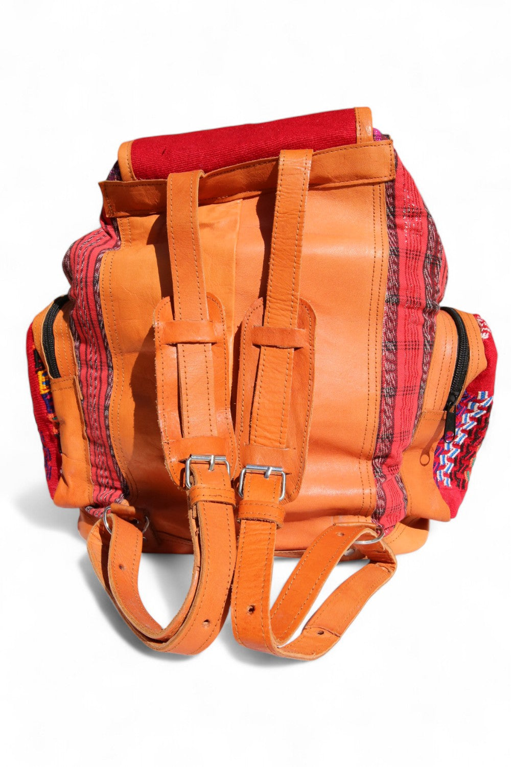 LAS NINAS EMBROIDERED BACKPACK RED