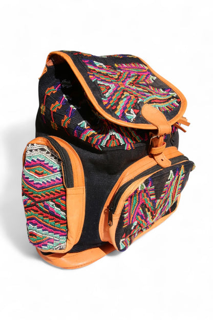 LAS NINAS EMBROIDERED BACKPACK BLACK