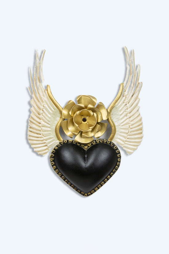 MEXICAN BLACK HEART WITH GOLDEN ROSE