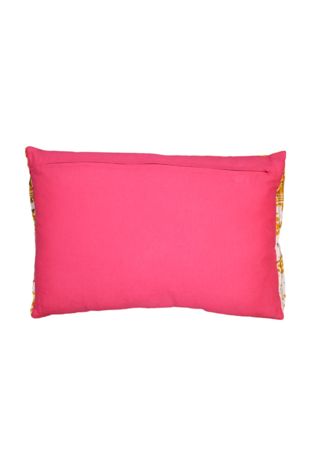 RUBY STAR TRADERS VINTAGE SILK SARI PLEATED CUSHION PINK/PURPLE