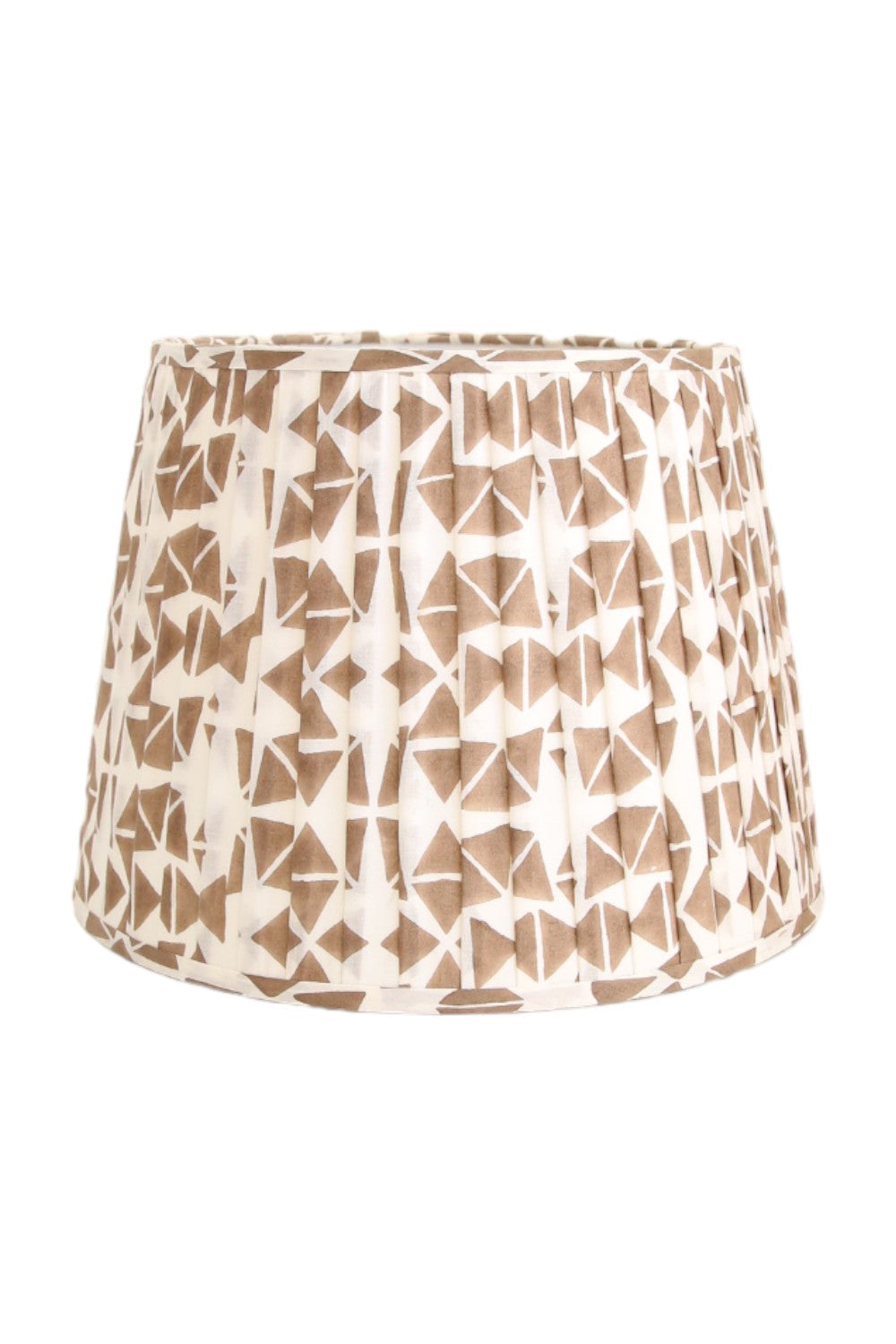 RUBY STAR TRADERS PLEATED TAPERED LAMPSHADE MODERN GEOMETRIC BROWN LINEN