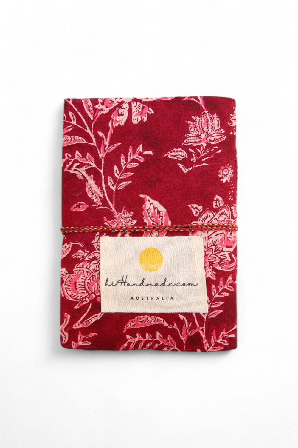 hiHANDMADE BURGUNDY PATTERNED HAND JOURNAL