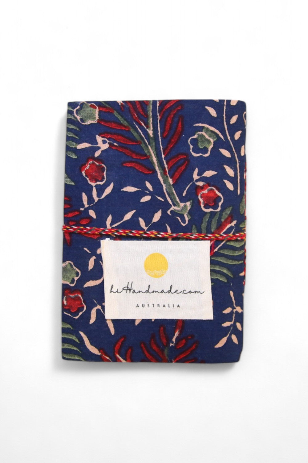 hiHANDMADE NAVY PATTERNED HAND JOURNAL