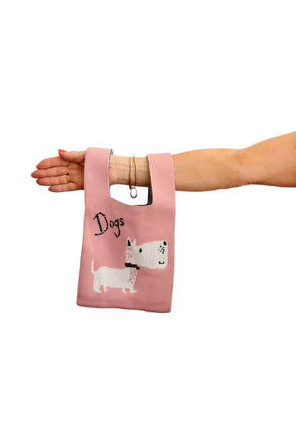 LE SAC BAG PINK WITH WHITE DOG