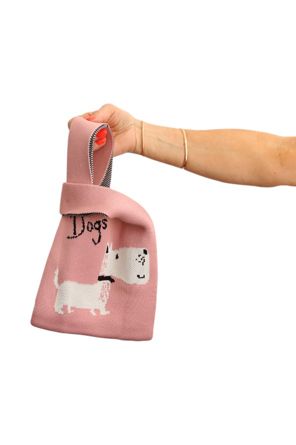 LE SAC BAG PINK WITH WHITE DOG